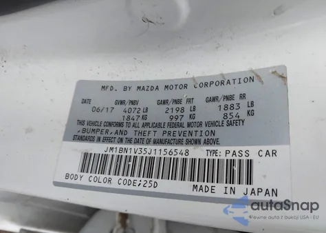 2018 Mazda Mazda3 Touring from USA, damaged, VIN JM1BN1V35J1156548